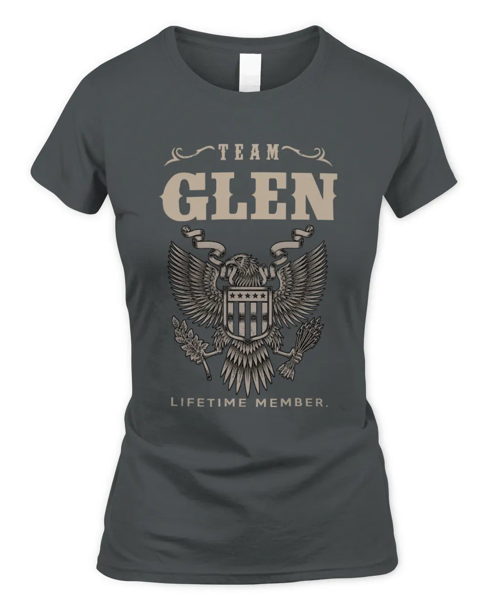 GLEN TP06-K82 – Personalized Classic Style Apparel “Team NAME Lifetime Member” - Women's Standard T-Shirt - Charcoal