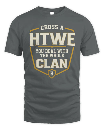 HTWE NT1-K008 Cross A/An NAME, You Deal With the Whole Clan | Personalized Vintage T-Shirt - Unisex Standard T-Shirt - Charcoal