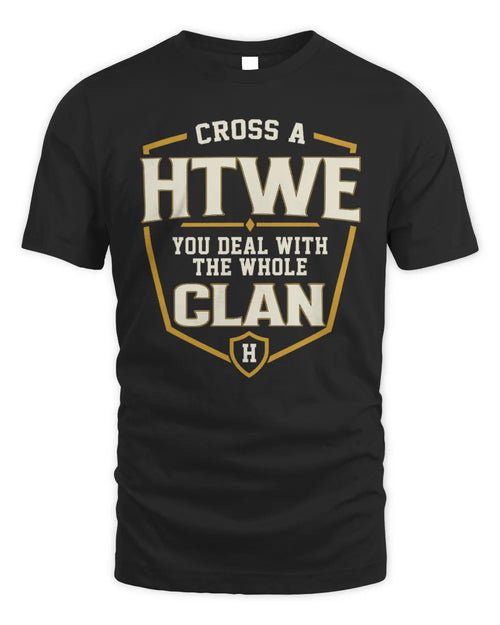 HTWE NT1-K008 Cross A/An NAME, You Deal With the Whole Clan | Personalized Vintage T-Shirt - Unisex Standard T-Shirt - Black
