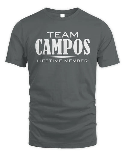 CAMPOS BL62-K4-128 - Personalized “Team NAME Lifetime Member” - Unisex Standard T-Shirt - Charcoal
