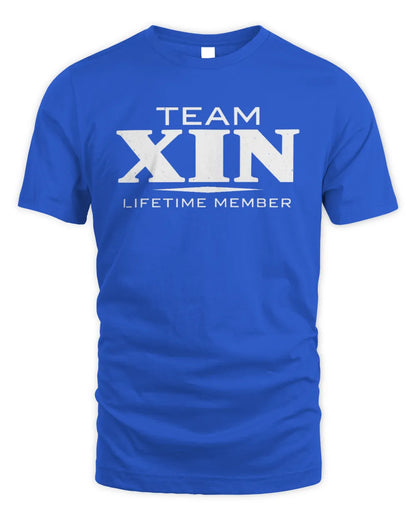 XIN BL62-K4-128 - Personalized “Team NAME Lifetime Member” - Unisex Standard T-Shirt - Royal