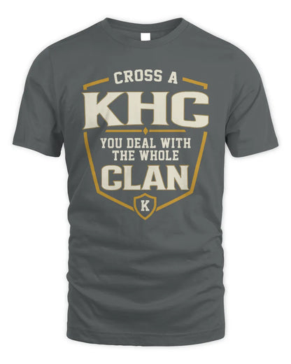 KHC NT1-K008 Cross A/An NAME, You Deal With the Whole Clan | Personalized Vintage T-Shirt - Unisex Standard T-Shirt - Charcoal