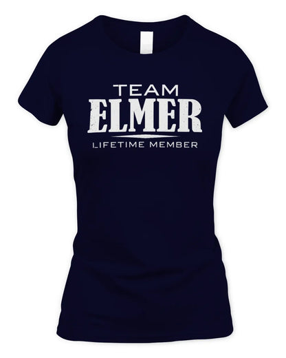 ELMER BL62-K4-128 - Personalized “Team NAME Lifetime Member” - Women's Standard T-Shirt - Navy