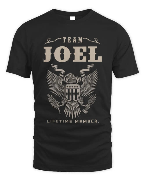 JOEL TP06-K82 – Personalized Classic Style Apparel “Team NAME Lifetime Member” - Unisex Standard T-Shirt - Black