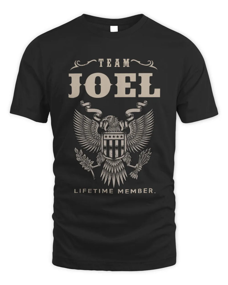 JOEL TP06-K82 – Personalized Classic Style Apparel “Team NAME Lifetime Member” - Unisex Standard T-Shirt - Black
