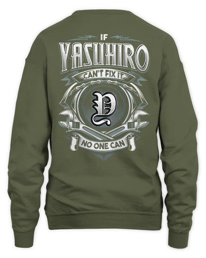 YASUHIRO AP81-K4-626 - Personalized Ahmed Quote Apparel “If Ahmed Can't Fix It, No One Can” - Unisex Sweatshirt - Military Green