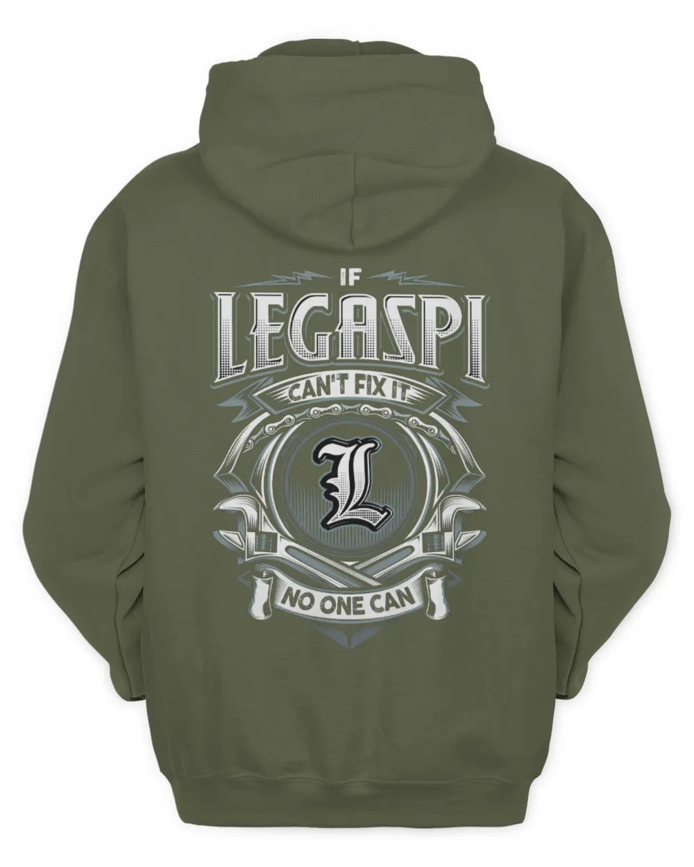 LEGASPI AP81-K4-626 - Personalized Ahmed Quote Apparel “If Ahmed Can't Fix It, No One Can” - Unisex Hoodie - Military Green