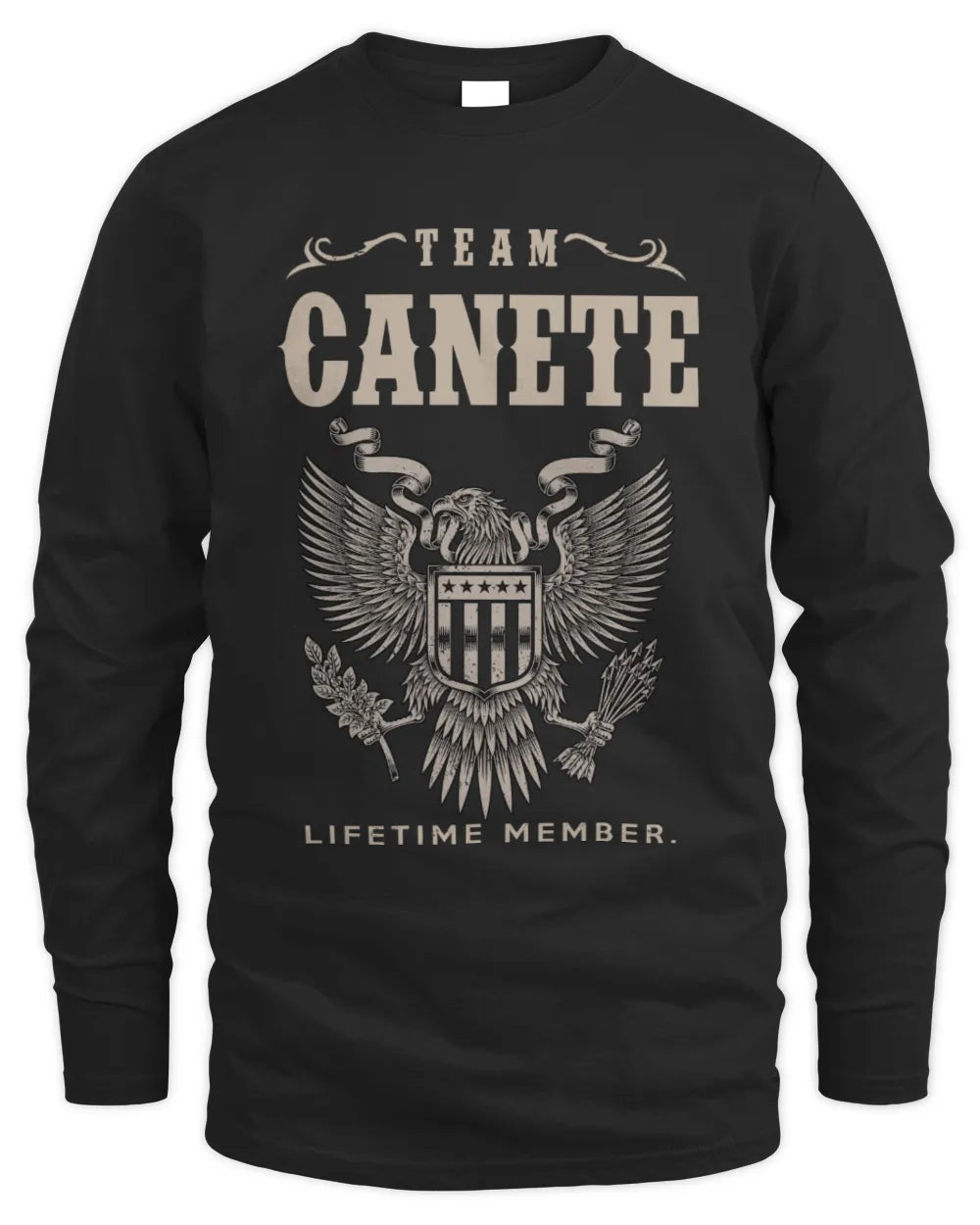CANETE TP06-K82 – Personalized Classic Style Apparel “Team NAME Lifetime Member” - Men's Long Sleeved T-Shirt - Black