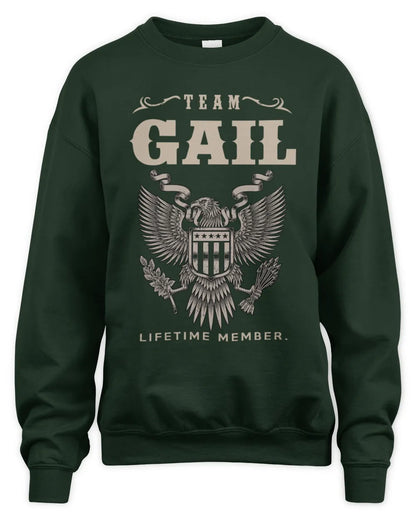 GAIL TP06-K82 – Personalized Classic Style Apparel “Team NAME Lifetime Member” - Unisex Sweatshirt - Forest Green