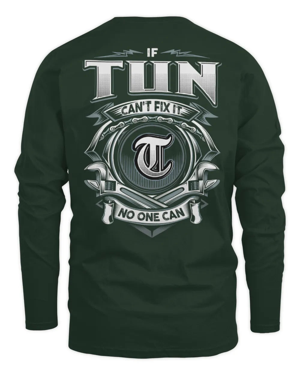 TUN AP81-K4-626 - Personalized Ahmed Quote Apparel “If Ahmed Can't Fix It, No One Can” - Men's Long Sleeved T-Shirt - Forest Green