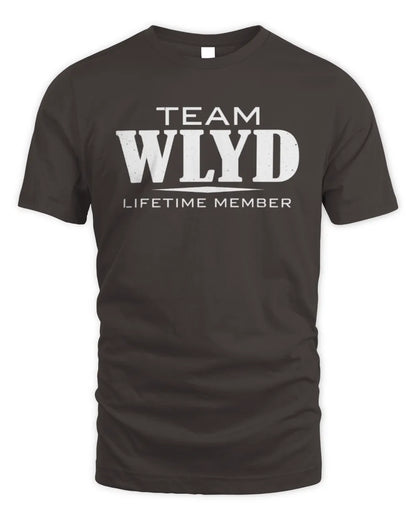 WLYD BL62-K4-128 - Personalized “Team NAME Lifetime Member” - Unisex Standard T-Shirt - Dark Chocolate