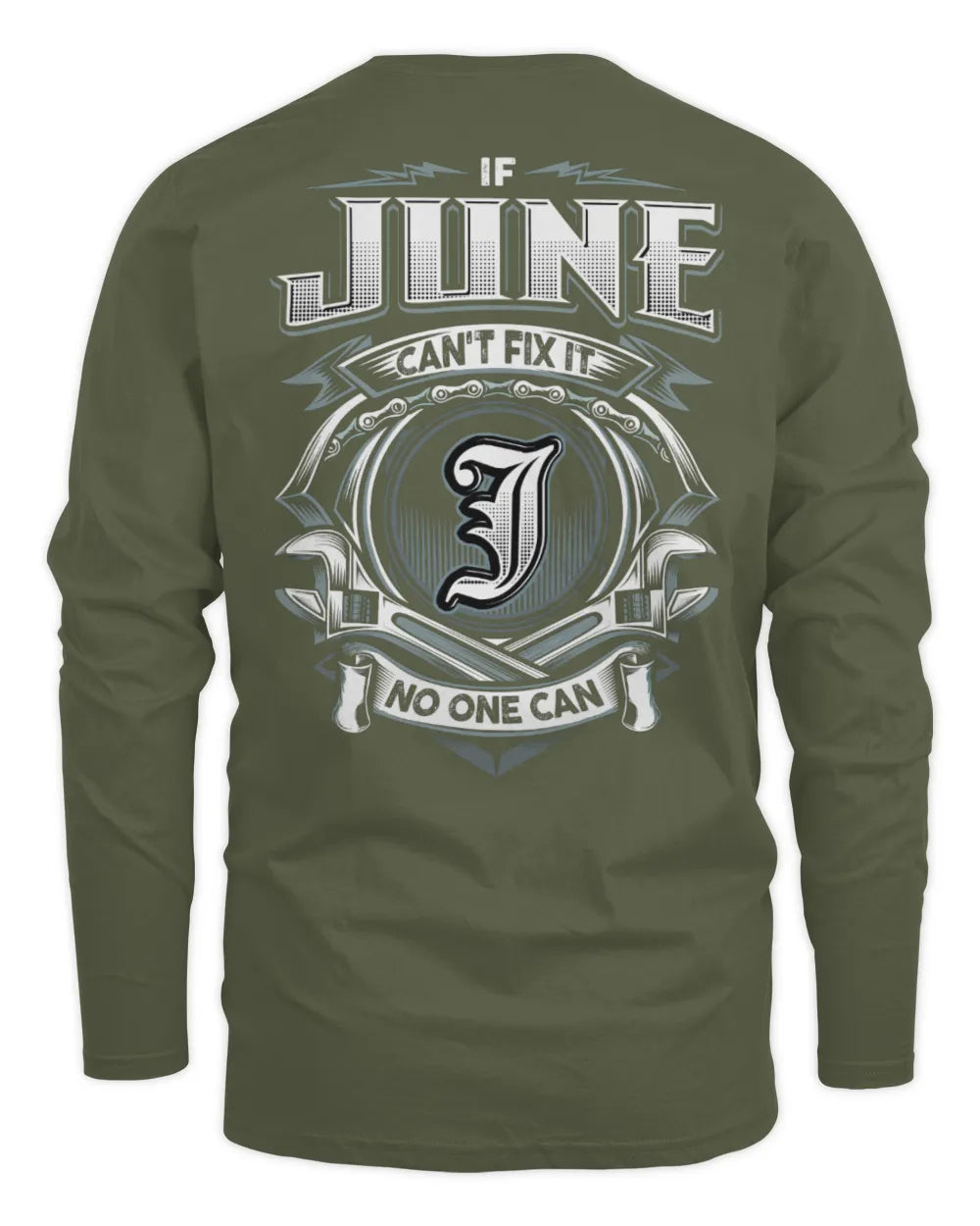 JUNE AP81-K4-626 - Personalized Ahmed Quote Apparel “If Ahmed Can't Fix It, No One Can” - Men's Long Sleeved T-Shirt - Military Green