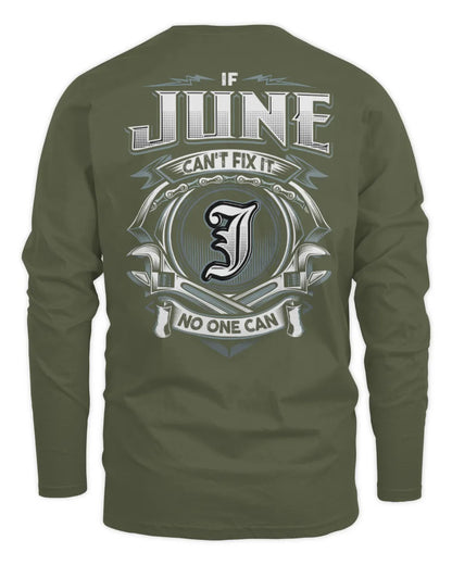 JUNE AP81-K4-626 - Personalized Ahmed Quote Apparel “If Ahmed Can't Fix It, No One Can” - Men's Long Sleeved T-Shirt - Military Green