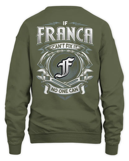 FRANCA AP81-K4-626 - Personalized Ahmed Quote Apparel “If Ahmed Can't Fix It, No One Can” - Unisex Sweatshirt - Military Green