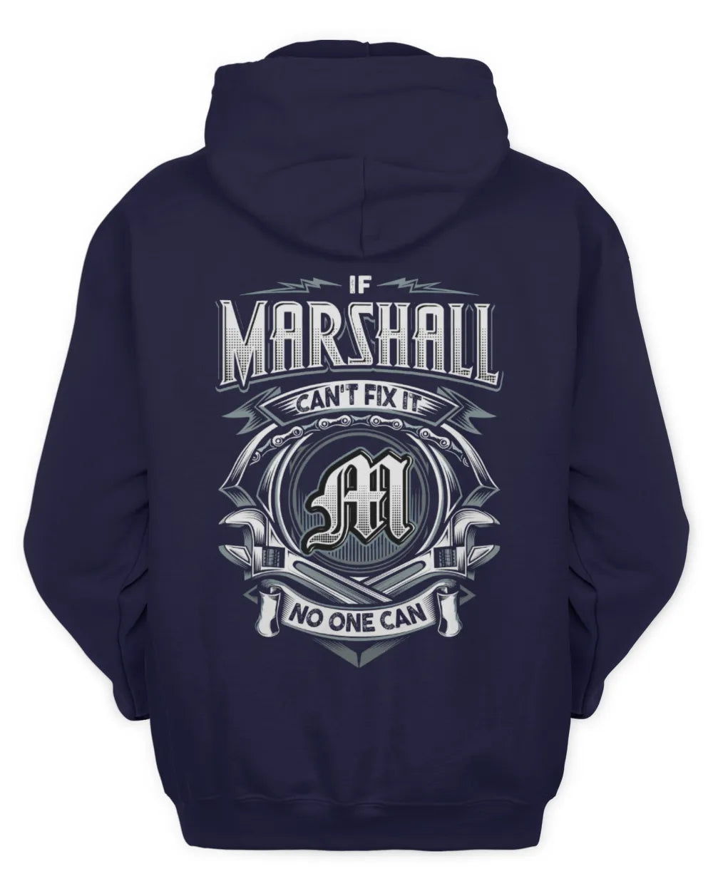 MARSHALL AP81-K4-626 - Personalized Ahmed Quote Apparel “If Ahmed Can't Fix It, No One Can” - Unisex Hoodie - Navy