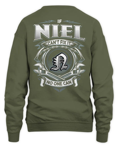 NIEL AP81-K4-626 - Personalized Ahmed Quote Apparel “If Ahmed Can't Fix It, No One Can” - Unisex Sweatshirt - Military Green