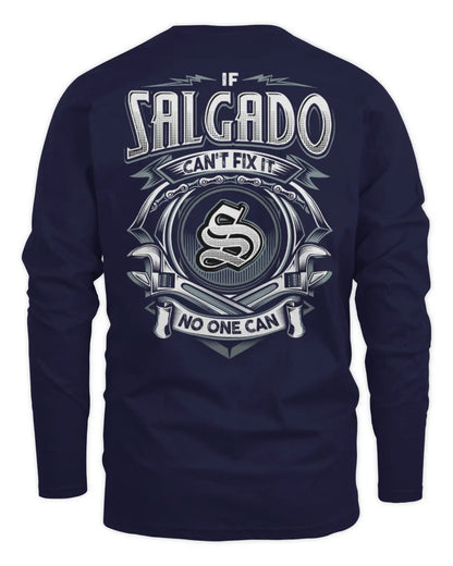 SALGADO AP81-K4-626 - Personalized Ahmed Quote Apparel “If Ahmed Can't Fix It, No One Can” - Men's Long Sleeved T-Shirt - Navy