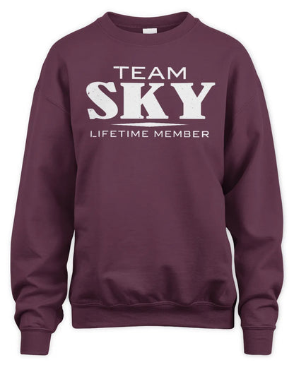 SKY BL62-K4-128 - Personalized “Team NAME Lifetime Member” - Unisex Sweatshirt - Maroon