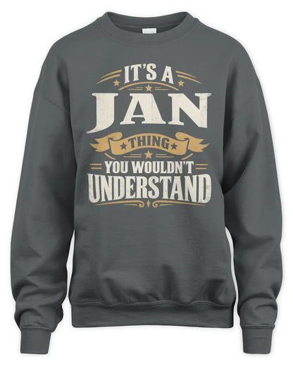 JAN P08 TH51 - Personalized “It’s a/an [NAME] Thing – You Wouldn’t Understand” Shirt - Unisex Sweatshirt - Charcoal