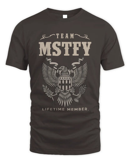 MSTFY TP06-K82 – Personalized Classic Style Apparel “Team NAME Lifetime Member” - Unisex Standard T-Shirt - Dark Chocolate
