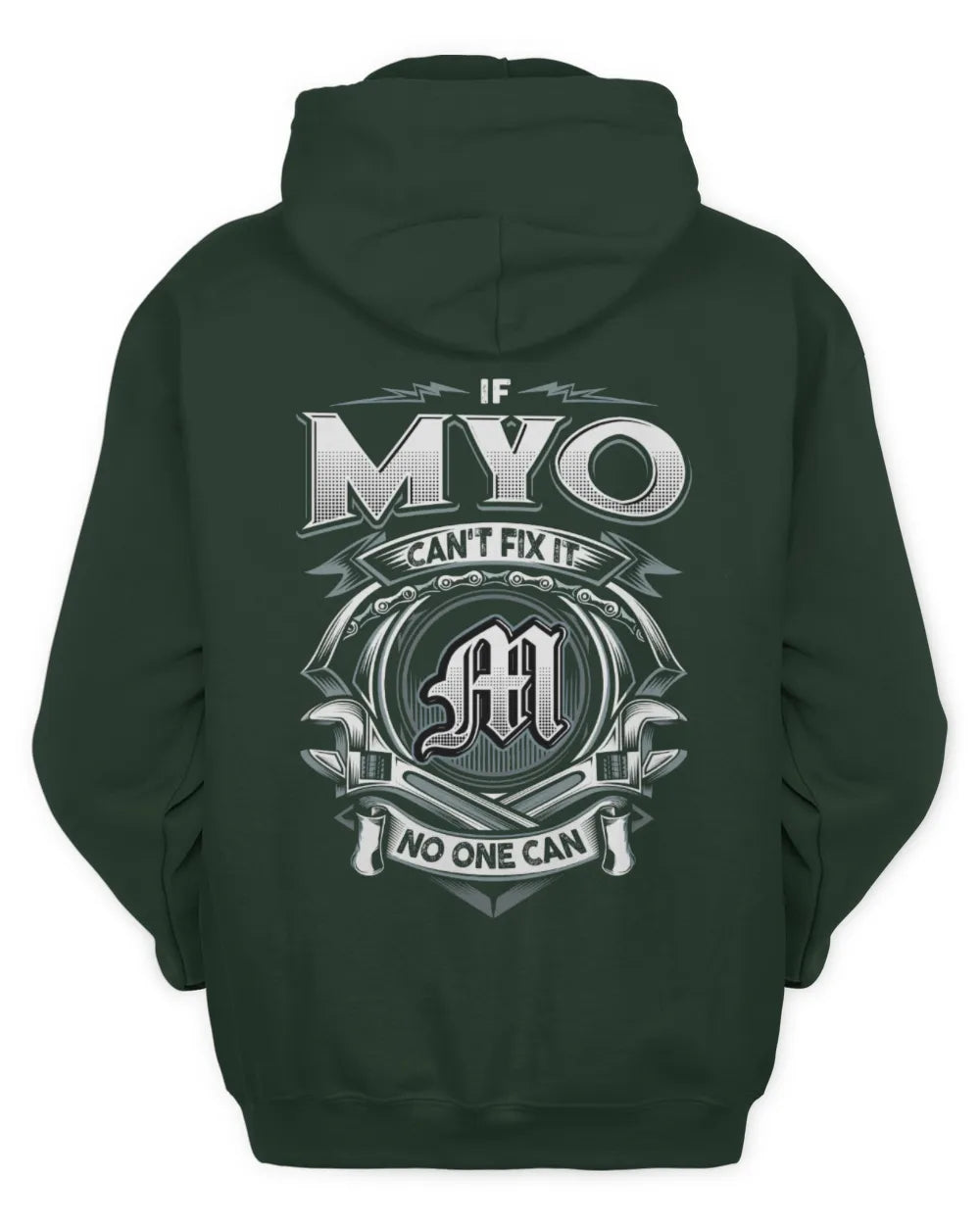 MYO AP81-K4-626 - Personalized Ahmed Quote Apparel “If Ahmed Can't Fix It, No One Can” - Unisex Hoodie - Forest Green