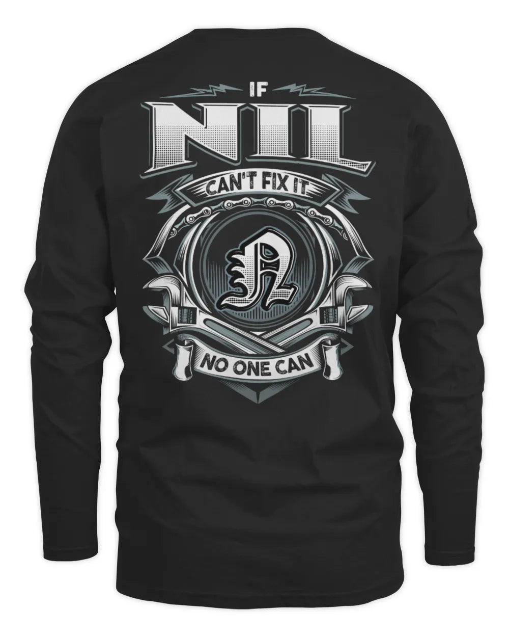 NIL AP81-K4-626 - Personalized Ahmed Quote Apparel “If Ahmed Can't Fix It, No One Can” - Men's Long Sleeved T-Shirt - Black