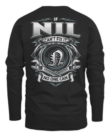 NIL AP81-K4-626 - Personalized Ahmed Quote Apparel “If Ahmed Can't Fix It, No One Can” - Men's Long Sleeved T-Shirt - Black