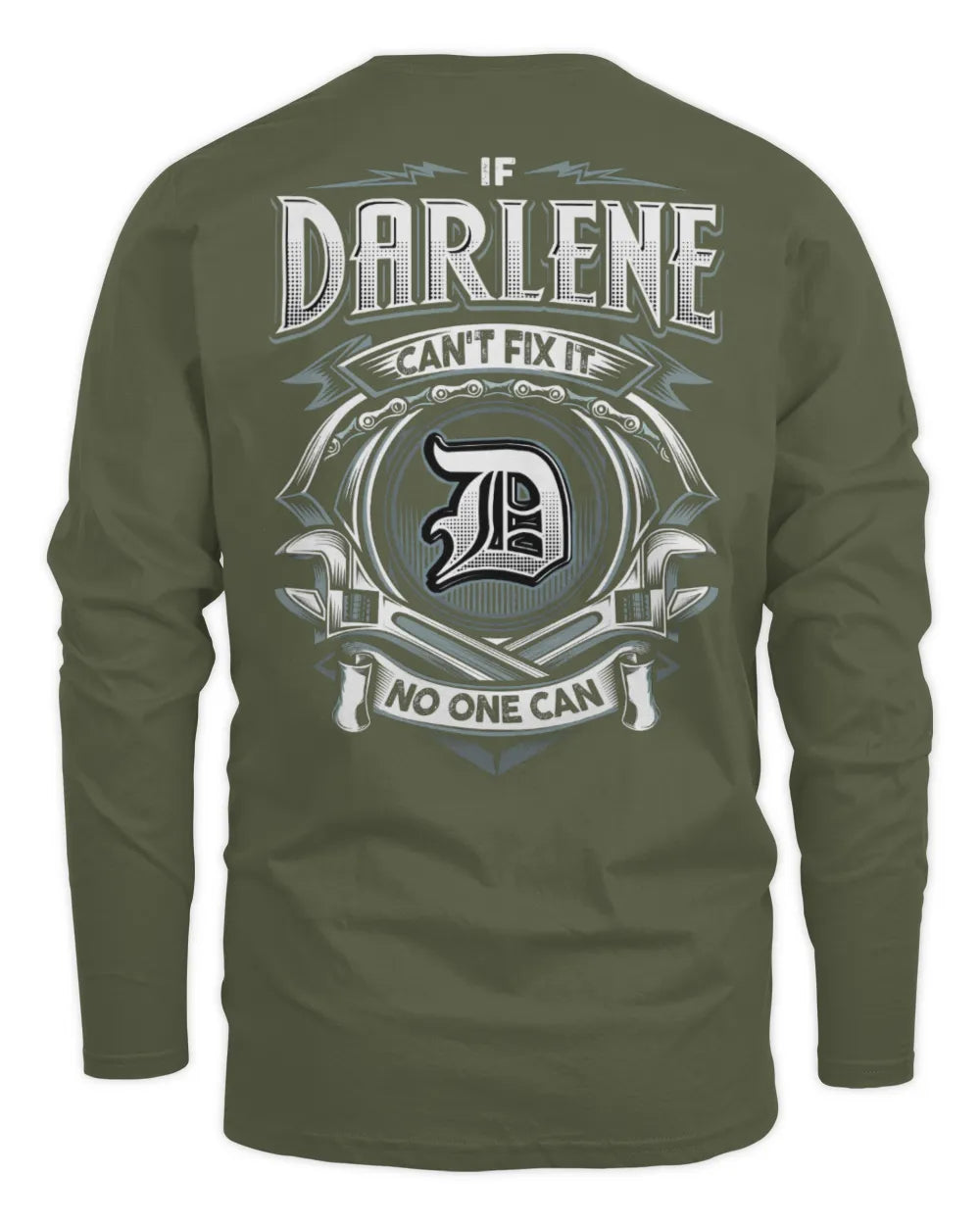 DARLENE AP81-K4-626 - Personalized Ahmed Quote Apparel “If Ahmed Can't Fix It, No One Can” - Men's Long Sleeved T-Shirt - Military Green