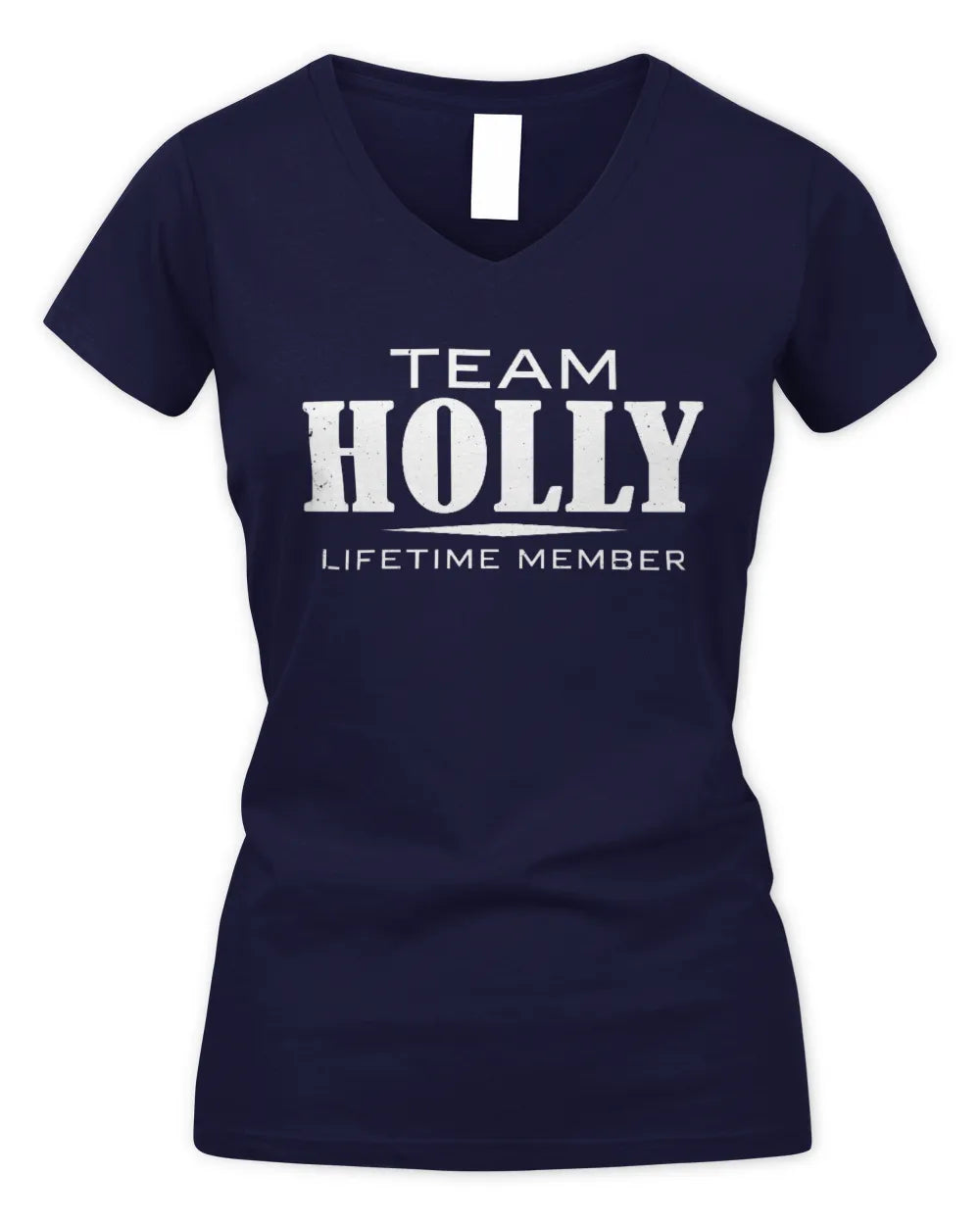 HOLLY BL62-K4-128 - Personalized “Team NAME Lifetime Member” - Women's V-Neck T-Shirt - Navy