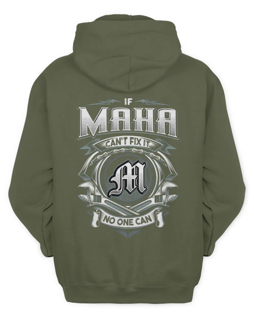 MAHA AP81-K4-626 - Personalized Ahmed Quote Apparel “If Ahmed Can't Fix It, No One Can” - Unisex Hoodie - Military Green