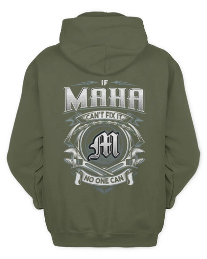 MAHA AP81-K4-626 - Personalized Ahmed Quote Apparel “If Ahmed Can't Fix It, No One Can” - Unisex Hoodie - Military Green