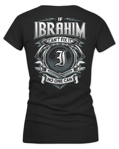 IBRAHIM AP81-K4-626 - Personalized Ahmed Quote Apparel “If Ahmed Can't Fix It, No One Can” - Women's V-Neck T-Shirt - Black