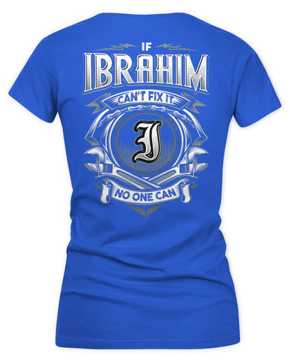 IBRAHIM AP81-K4-626 - Personalized Ahmed Quote Apparel “If Ahmed Can't Fix It, No One Can” - Women's V-Neck T-Shirt - Royal