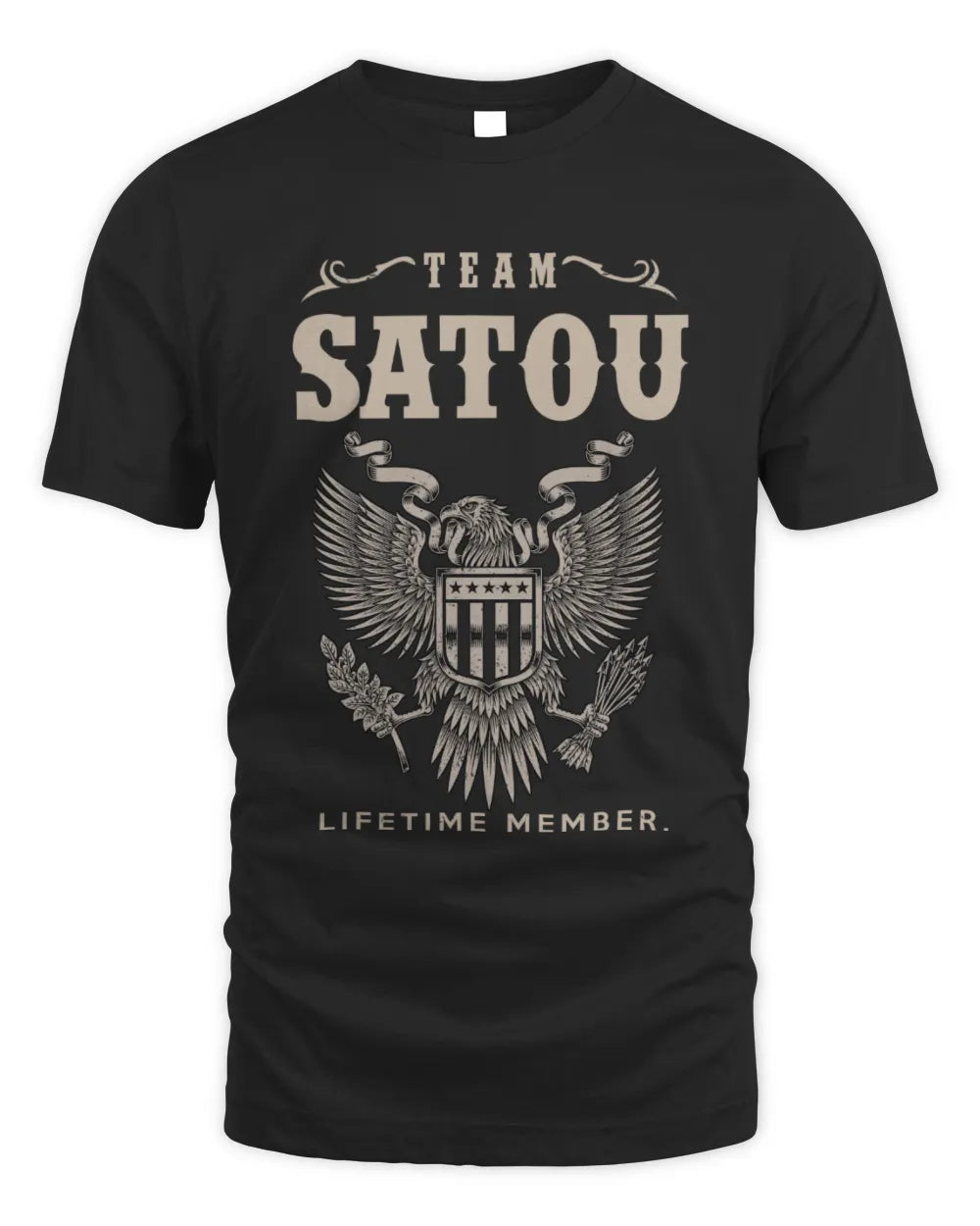 SATOU TP06-K82 – Personalized Classic Style Apparel “Team NAME Lifetime Member” - Unisex Standard T-Shirt - Black