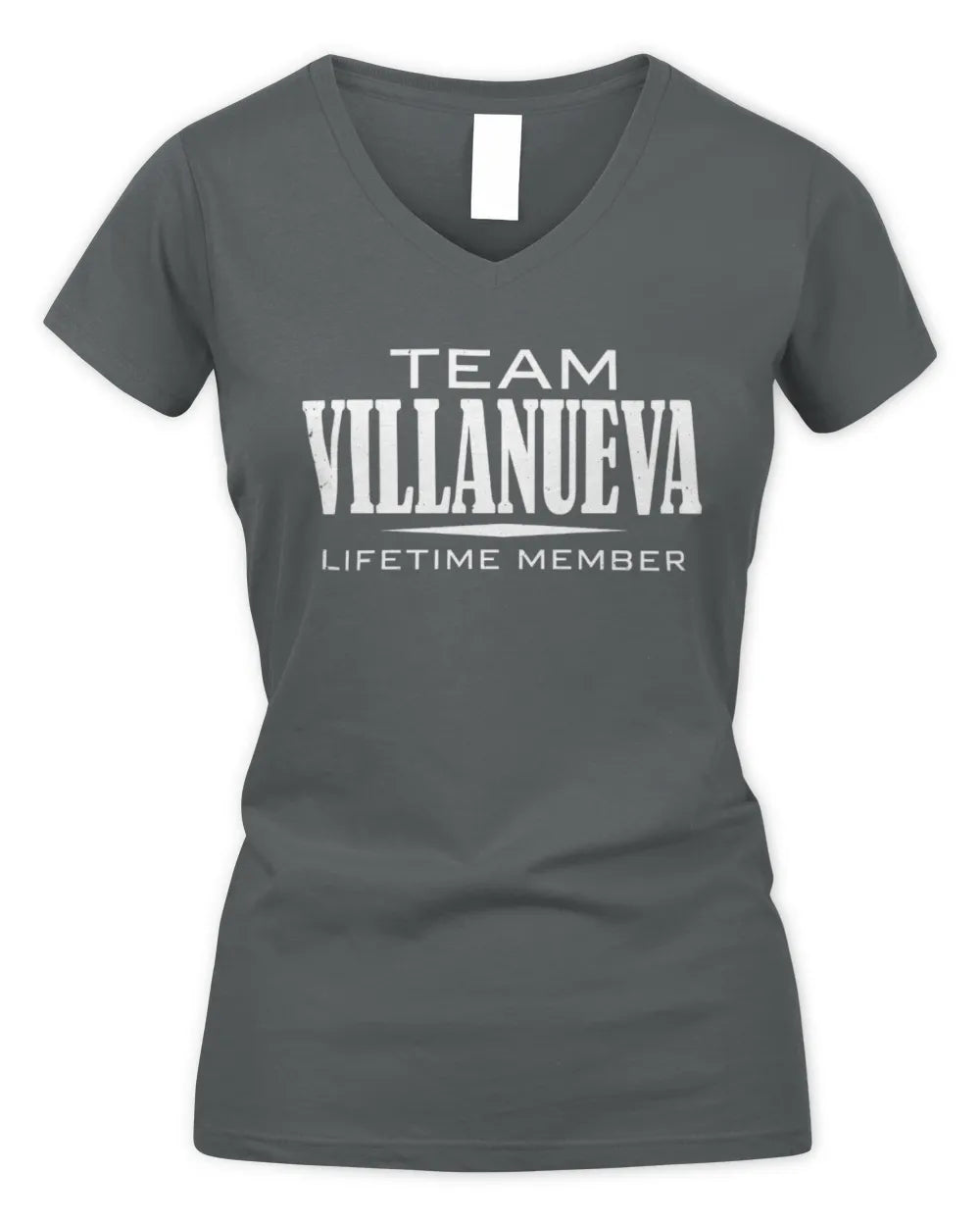 VILLANUEVA BL62-K4-128 - Personalized “Team NAME Lifetime Member” - Women's V-Neck T-Shirt - Charcoal