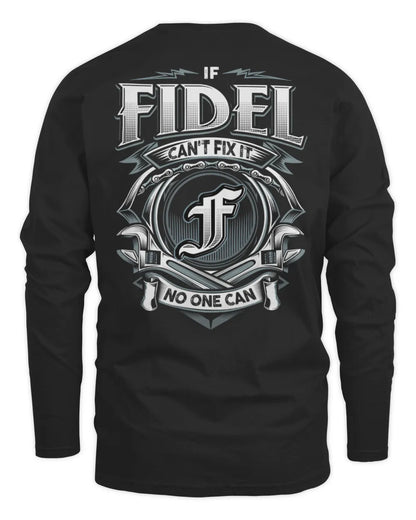 FIDEL AP81-K4-626 - Personalized Ahmed Quote Apparel “If Ahmed Can't Fix It, No One Can” - Men's Long Sleeved T-Shirt - Black