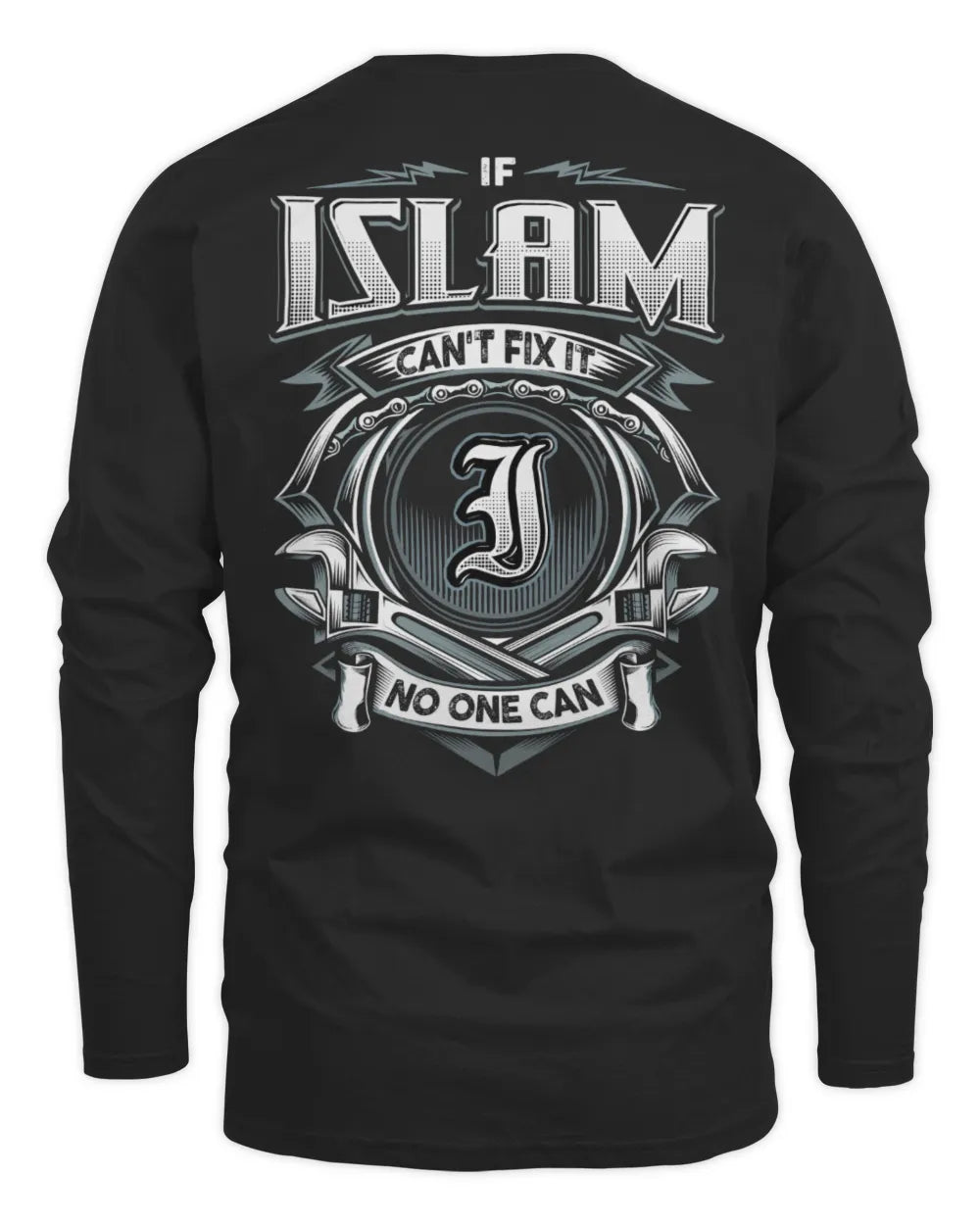ISLAM AP81-K4-626 - Personalized Ahmed Quote Apparel “If Ahmed Can't Fix It, No One Can” - Men's Long Sleeved T-Shirt - Black