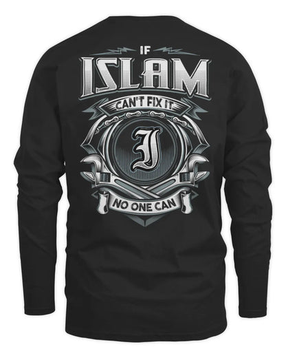 ISLAM AP81-K4-626 - Personalized Ahmed Quote Apparel “If Ahmed Can't Fix It, No One Can” - Men's Long Sleeved T-Shirt - Black