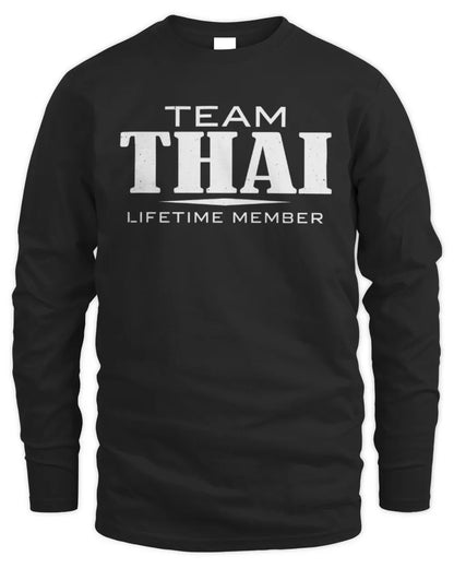 THAI BL62-K4-128 - Personalized “Team NAME Lifetime Member” - Men's Long Sleeved T-Shirt - Black