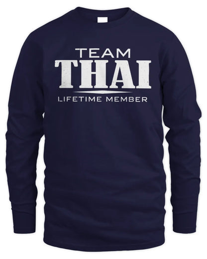 THAI BL62-K4-128 - Personalized “Team NAME Lifetime Member” - Men's Long Sleeved T-Shirt - Navy
