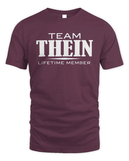 THEIN BL62-K4-128 - Personalized “Team NAME Lifetime Member” - Unisex Standard T-Shirt - Maroon