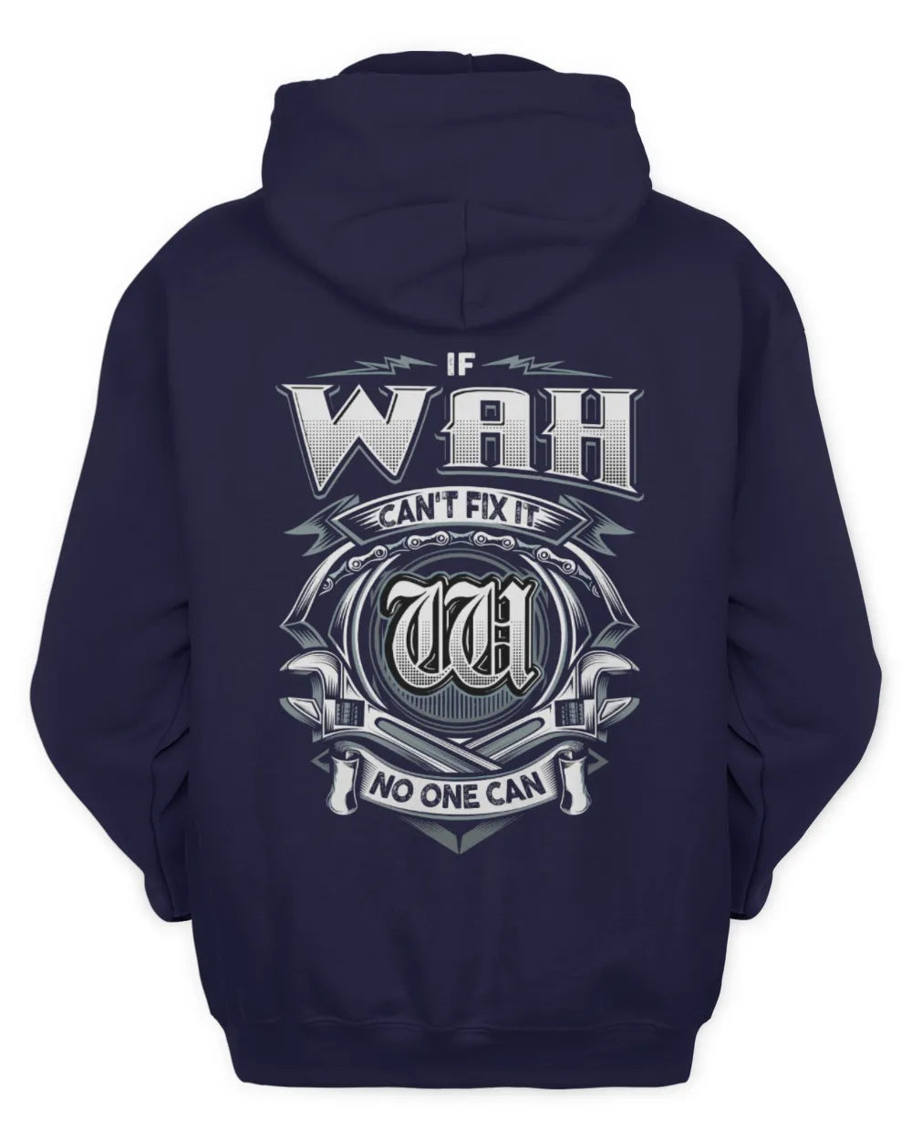 WAH AP81-K4-626 - Personalized Ahmed Quote Apparel “If Ahmed Can't Fix It, No One Can” - Unisex Hoodie - Navy