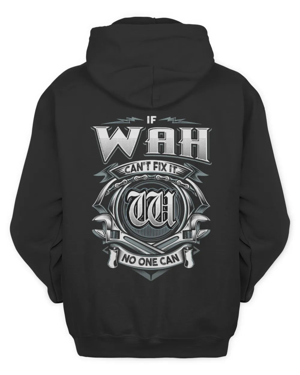 WAH AP81-K4-626 - Personalized Ahmed Quote Apparel “If Ahmed Can't Fix It, No One Can” - Unisex Hoodie - Black