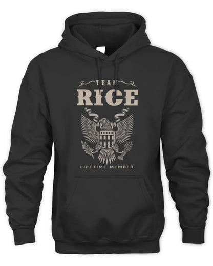 RICE TP06-K82 – Personalized Classic Style Apparel “Team NAME Lifetime Member” - Unisex Hoodie - Black