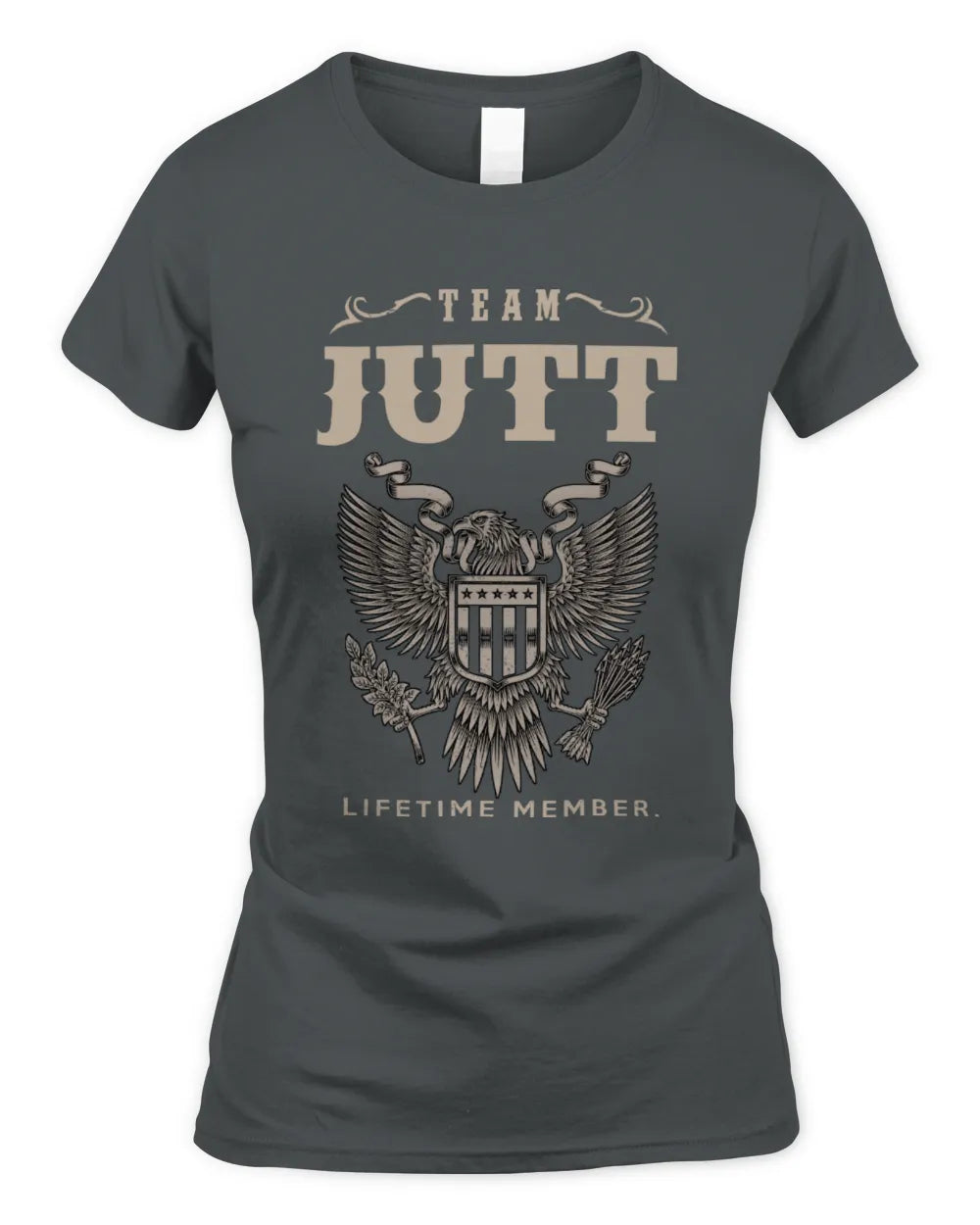 JUTT TP06-K82 – Personalized Classic Style Apparel “Team NAME Lifetime Member” - Women's Standard T-Shirt - Charcoal