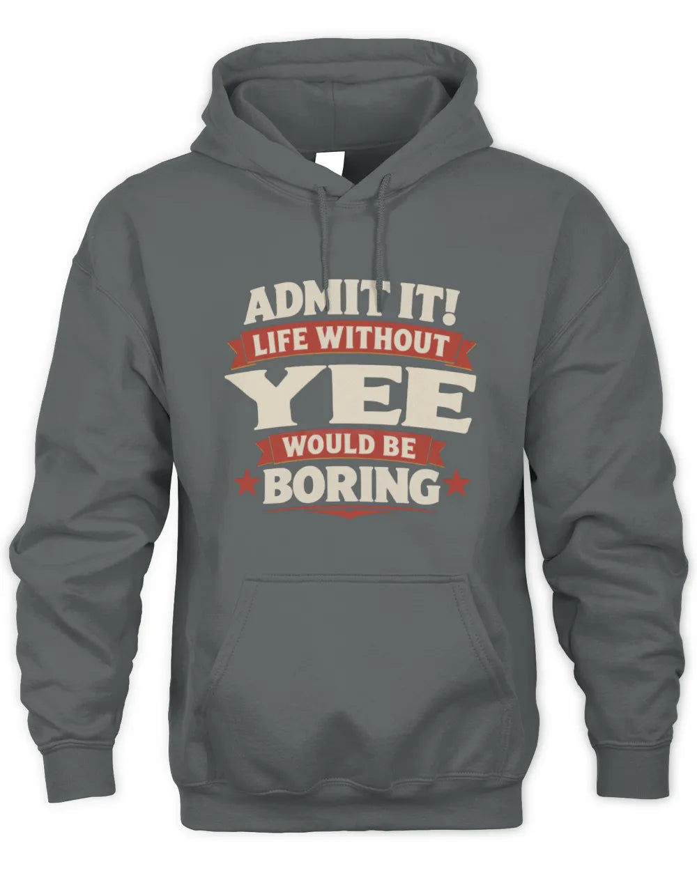 YEE P4 KT003 Personalized Funny Quote Apparel “Life Without NAME Would Be Boring” - Unisex Hoodie - Charcoal