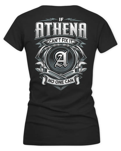 ATHENA AP81-K4-626 - Personalized Ahmed Quote Apparel “If Ahmed Can't Fix It, No One Can” - Women's V-Neck T-Shirt - Black