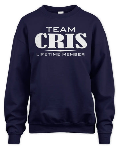 CRIS BL62-K4-128 - Personalized “Team NAME Lifetime Member” - Unisex Sweatshirt - Navy