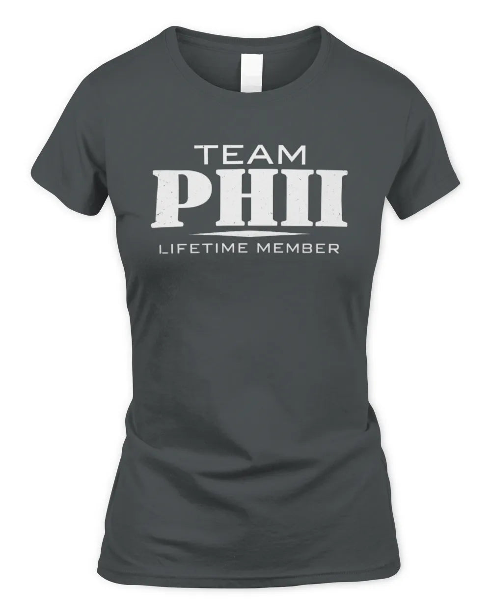 PHII BL62-K4-128 - Personalized “Team NAME Lifetime Member” - Women's Standard T-Shirt - Charcoal