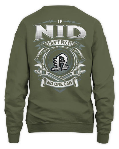 NID AP81-K4-626 - Personalized Ahmed Quote Apparel “If Ahmed Can't Fix It, No One Can” - Unisex Sweatshirt - Military Green